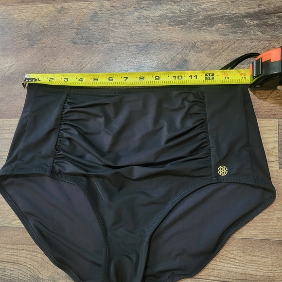 Popilush Women's Black 2-Piece Ruched Shapewear Tummy Control Swimsuit Set  L - Picture 7 of 12